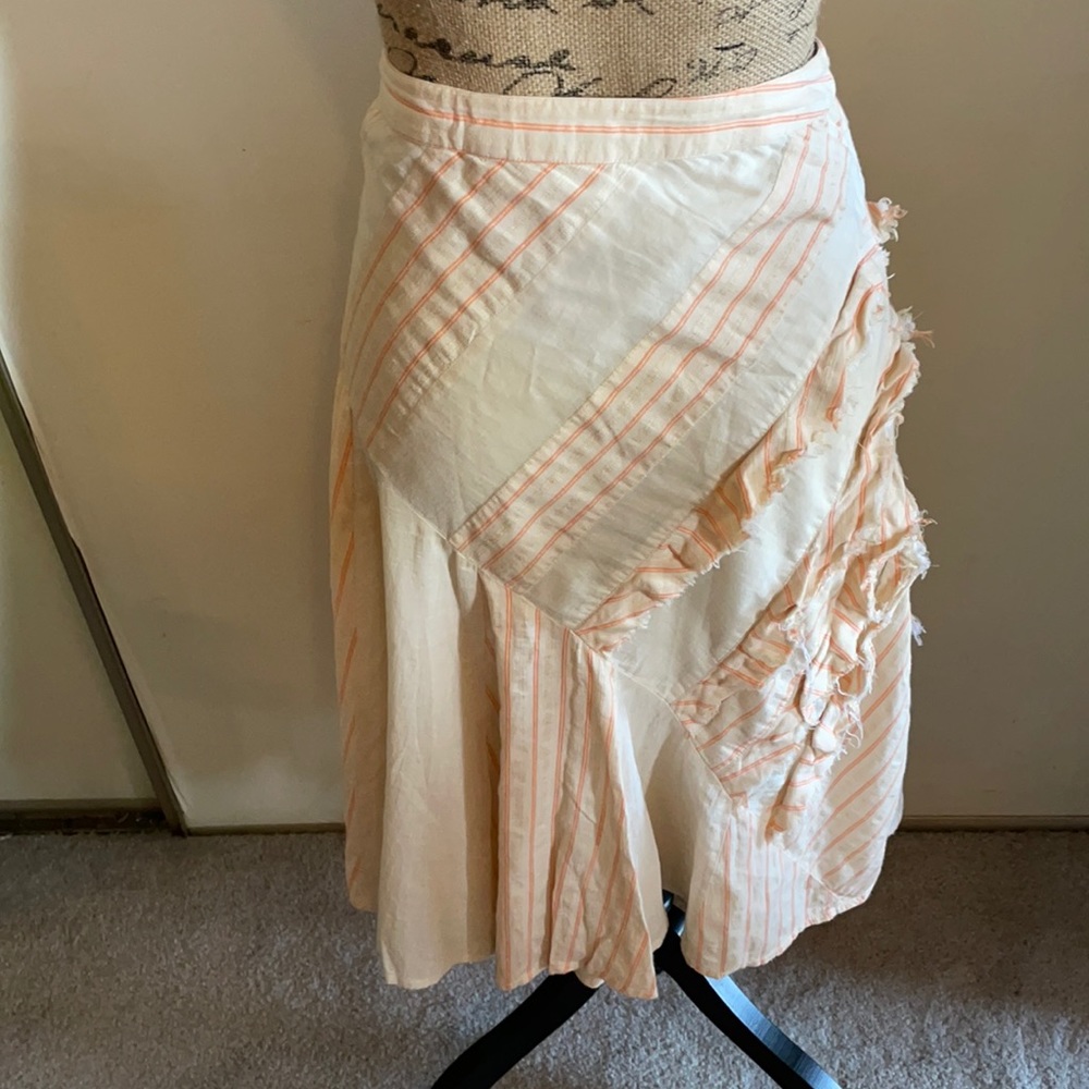 Cotton skirt with frayed edging